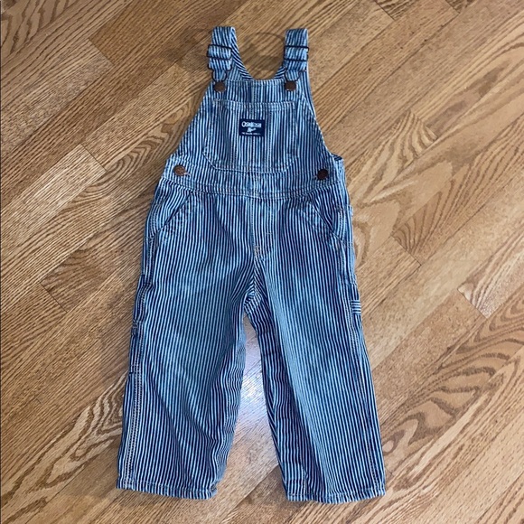 OshKosh B'gosh Other - Vintage Oshkosh B'gosh Striped Railroad Overalls 18 Months Vestbak